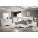 Felicity White High Gloss Queen Upholstered Platform Storage Bed