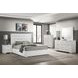 Felicity White King Upholstered Low Profile Platform Bed
