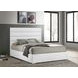 Felicity White Queen Upholstered Low Profile Platform Bed
