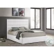 Felicity White Upholstered Low Profile Platform Bedroom Set