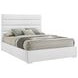 Felicity White Queen Upholstered Low Profile Platform Bed
