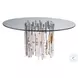 Signature Designs Stainless Steel And Brass Cityscape Round Dining Table