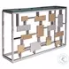 Signature Designs Stainless Steel And Brass Cityscape Console Table