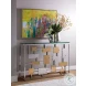Signature Designs Stainless Steel And Brass Cityscape Console Table