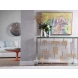 Signature Designs Stainless Steel And Brass Cityscape Console Table
