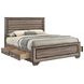 Kauffman Washed Taupe Queen Panel Storage Bed
