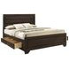 Kauffman Dark Cocoa California King Storage Panel Bed