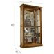 20484 Warm Honey Brown Two Way Sliding Door Curio Cabinet