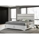 Miranda White King Upholstered Panel Bed