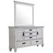 Franco Distressed White 5 Drawer Dresser with Mirror