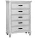 Franco Antique White 5 Drawer Chest
