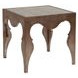 Van Cleef Antiqued Brushed Silver Square Glass Top End Table