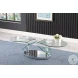 2062 Clear Glass And Polished Stainless Steel Motion Cocktail Table