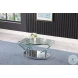 2062 Clear Glass And Polished Stainless Steel Motion Cocktail Table