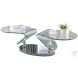 2062 Clear Glass And Polished Stainless Steel Motion Cocktail Table
