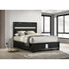 Miranda Black Full Upholstered Panel Bed