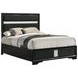 Miranda Black Full Upholstered Panel Bed