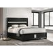 Miranda Black Queen Upholstered Panel Bed