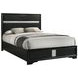 Miranda Black Queen Upholstered Panel Bed