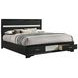 Miranda Black California King Storage Panel Bed