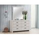 Brantford Coastal White 6 Drawer Dresser with Mirror