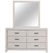Brantford Coastal White 6 Drawer Dresser with Mirror