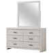 Brantford Coastal White 6 Drawer Dresser with Mirror