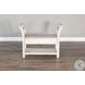 Willow Nest Marble White 36" Accent Bench with Storage