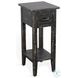 Seabright Black Rectangular Chair Side Table with Drawer