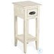 Seabright White Rectangular Chair Side Table with Drawer