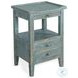 Seabright Green Rectangular Side Table with 3 Drawer