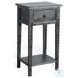 Seabright Black Sand Rectangular Side Table with Drawer
