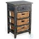 Rustic Refined Black Sand Rectangular Storage Table