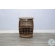 Sagewyn Natural Half Barrel Wine Bar with Metal Accents