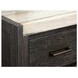 Foxrun Hollow Ravenwood Black and White 6 Drawer Marble Top Dresser