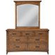 Oakdale Honey Oak 7 Drawer Dresser and Rectangular Mirror