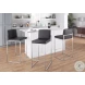 Fuji Black PU And Stainless Steel High Back Counter Height Stool Set of 2