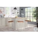 Fuji Camel PU And Brushed Stainless Steel Stacker Counter Height Stool Set of 2