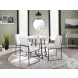 Fuji White PU And Black Steel High Back Dining Chair Set of 2