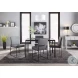Fuji Grey PU And Black Steel High Back Dining Chair Set of 2