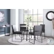 Fuji Grey PU And Black Steel High Back Dining Chair Set of 2
