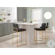 Fuji Black PU And Gold Steel High Back Counter Height Stool Set of 2