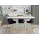 Daniella Black Velvet And Gold Metal Counter Height Stool Set of 2