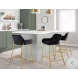 Daniella Black Velvet And Gold Metal Counter Height Stool Set of 2
