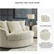 Lindyn Ivory Oversized Swivel Accent Chair