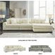 Lindyn Ivory 3 Piece Sectional with RAF Chaise