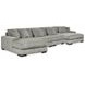 Lindyn Fog 4 Piece Modular Sectional with Double Chaise and Pillows