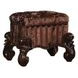 Versailles Cherry Oak Upholstered Vanity Stool with Nailhead Trim