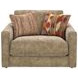 Avondale Burlap Upholstered Chair and A Half with Pillows