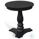 Pedestal Grace Black Round Accent Table